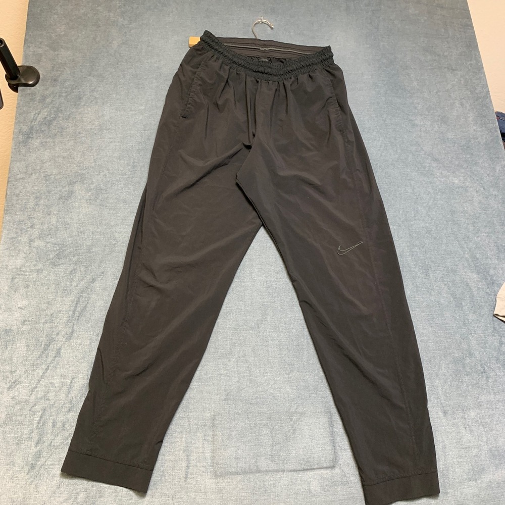 Nike Track Pants Mens XL Black Pockets Ankle Zipper High Waisted Drawstring